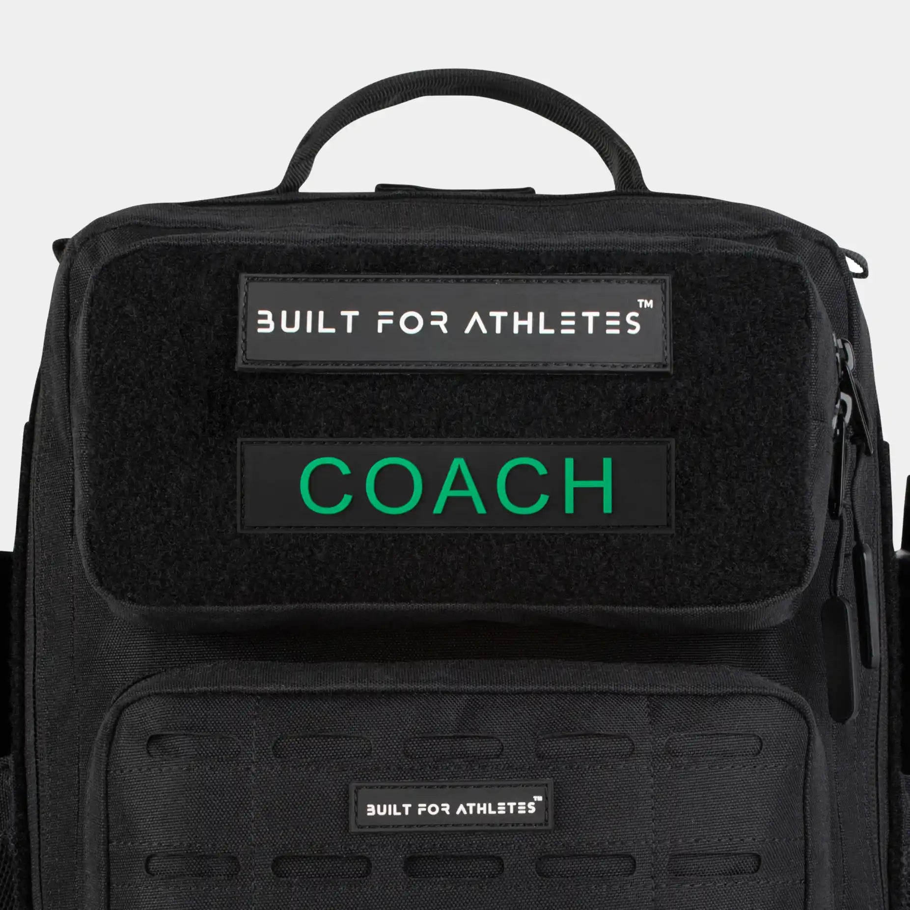 Built for Athletes Patches Green Text Black Back Coach Patch