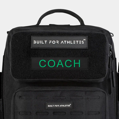 Built for Athletes Patches Green Text Black Back Coach Patch