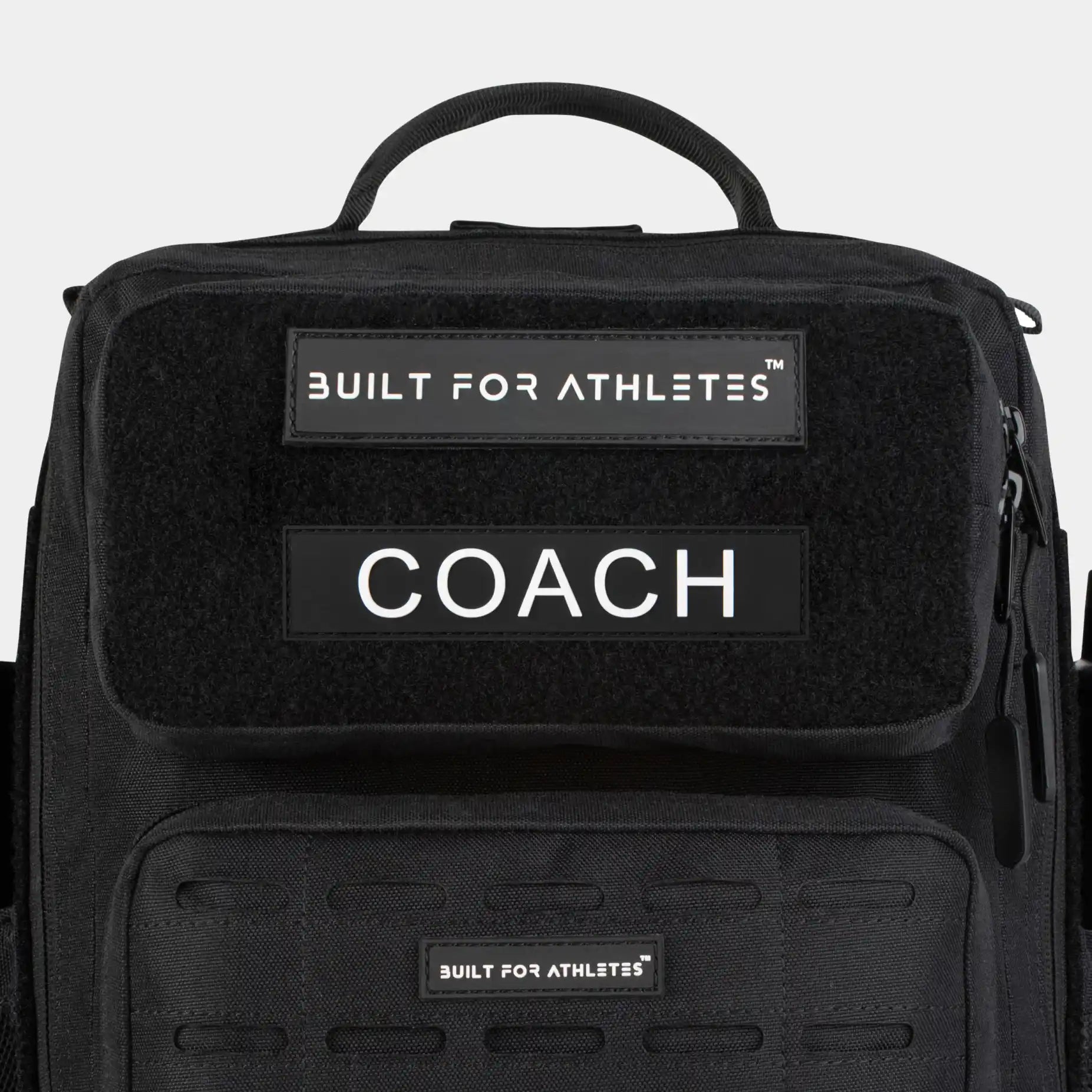 Built for Athletes Patches White Text Black Back Coach Patch