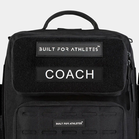 Built for Athletes Patches White Text Black Back Coach Patch