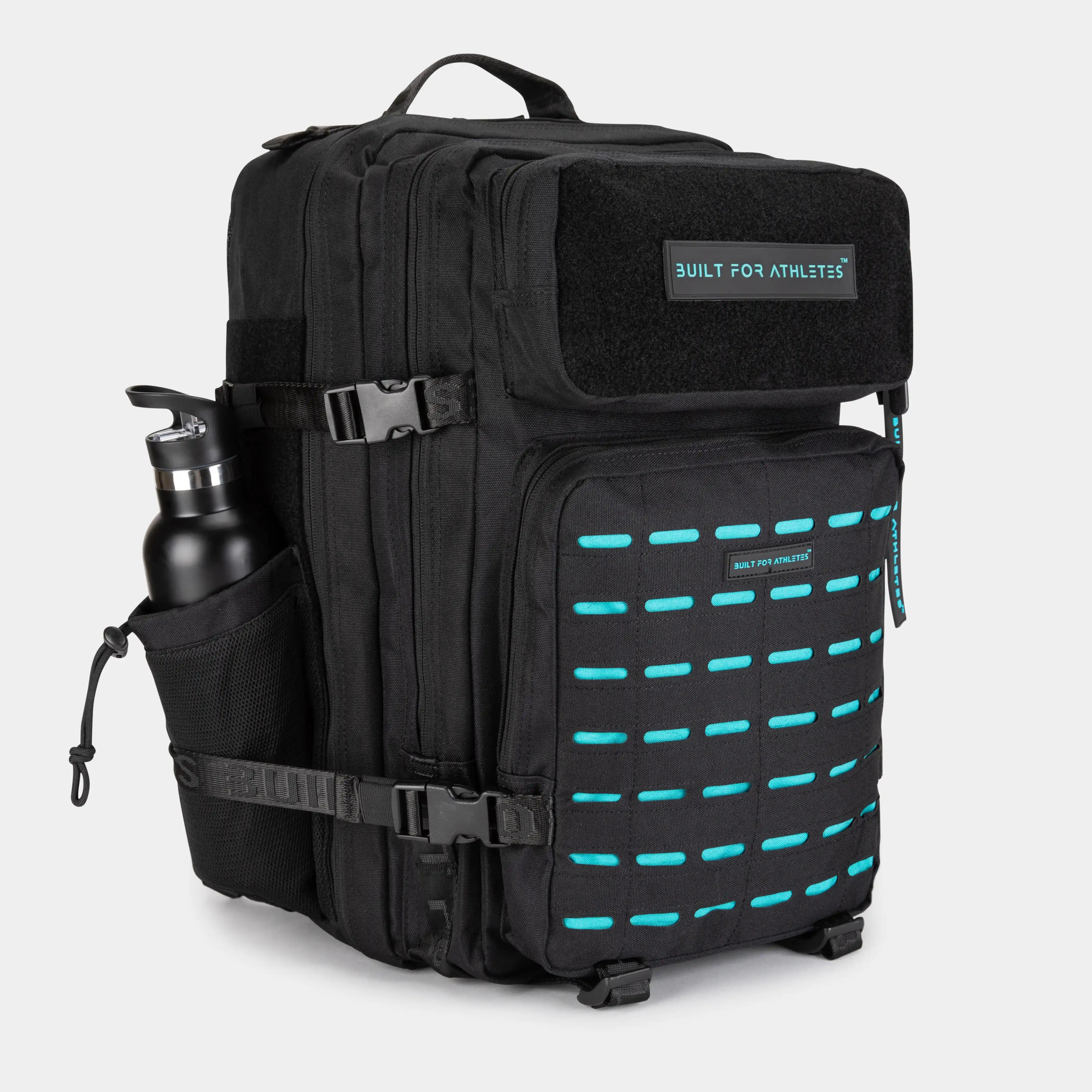 Large Black & Aqua 45L Gym Backpack – Built for Athletes™