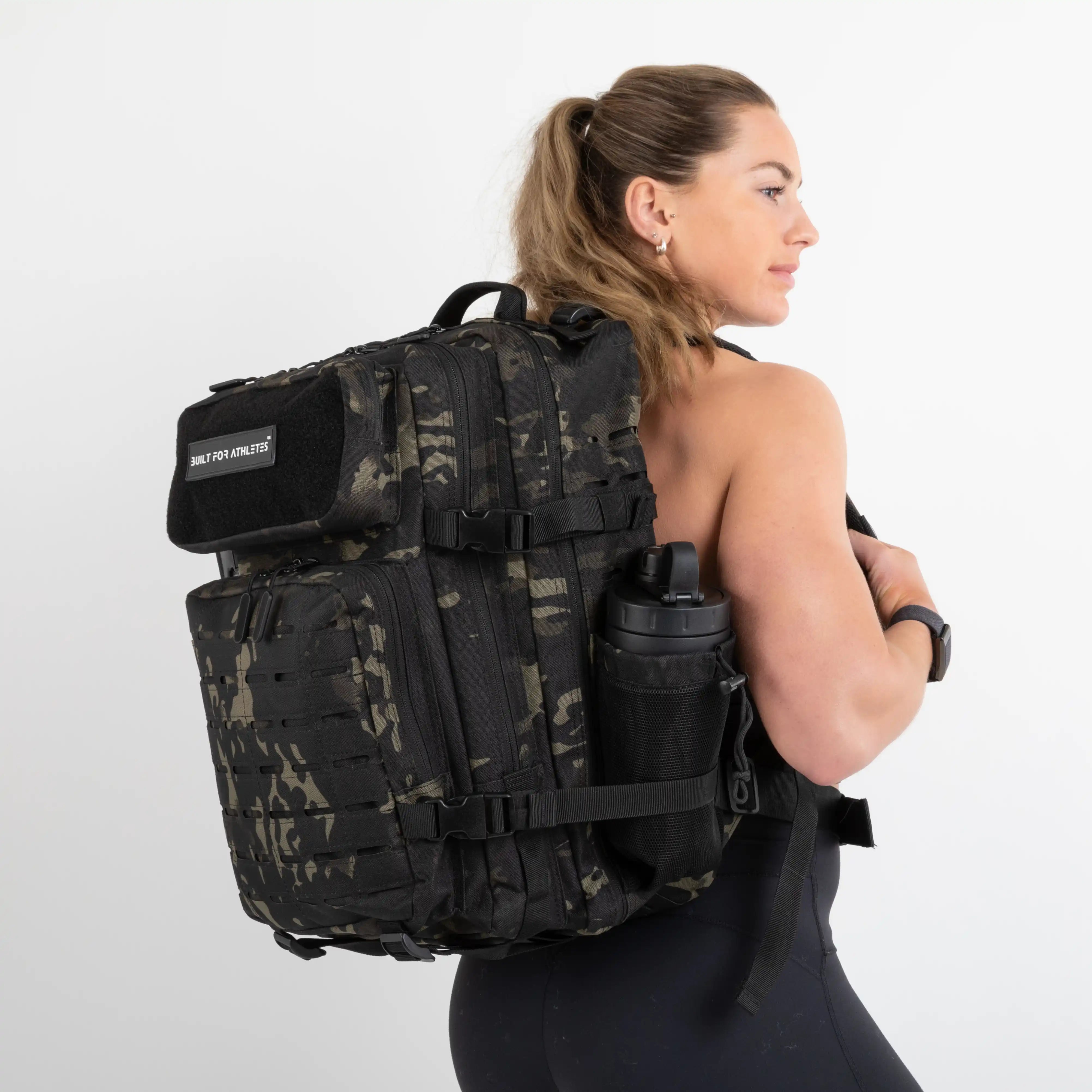 Built for Athletes Backpacks Large Black Camo Gym Backpack