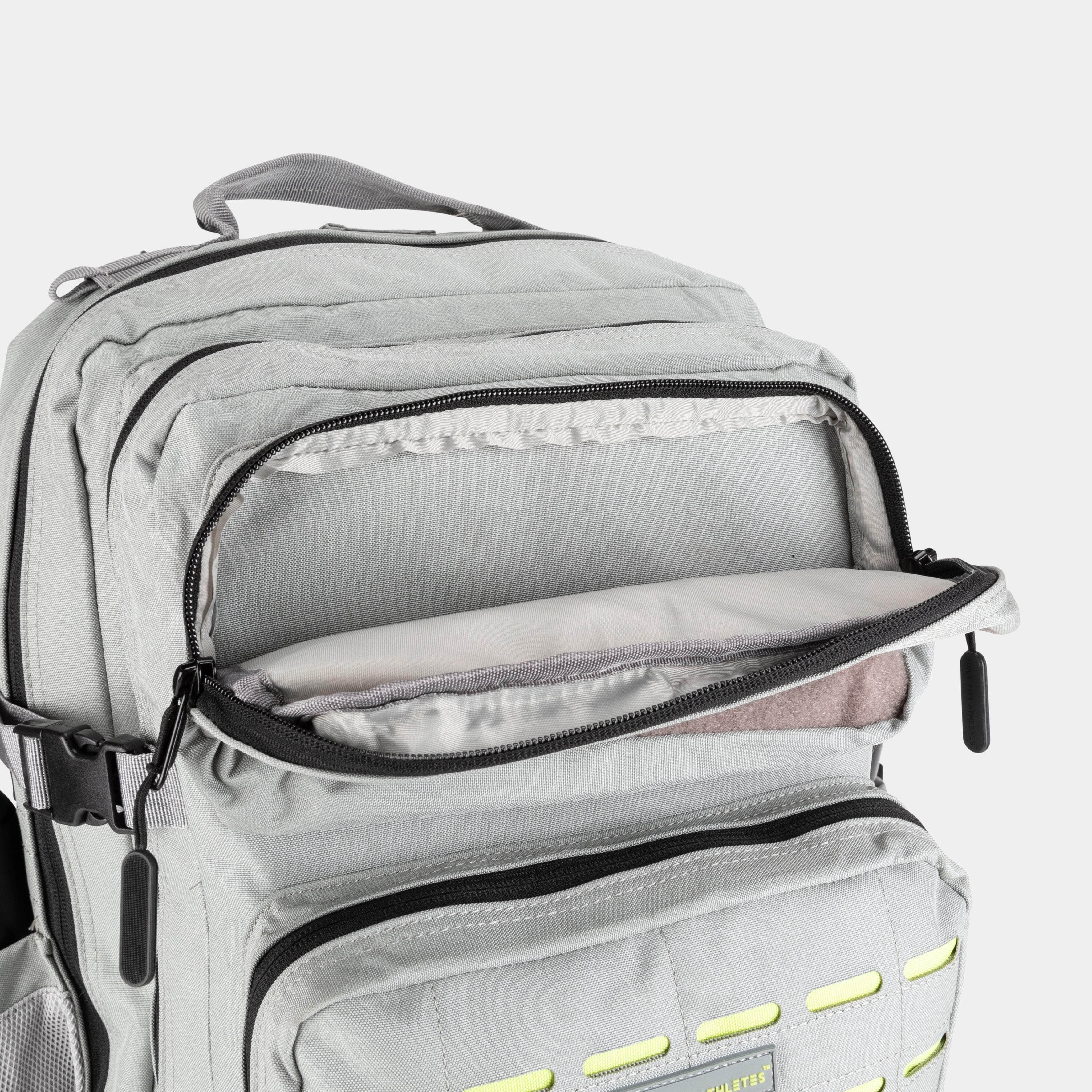 Built for Athletes Backpacks Large Grey & Lime Gym Backpack