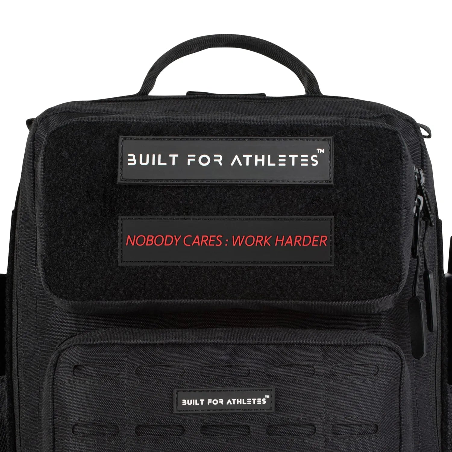 Built for Athletes Patches Red Text Black Back Nobody Cares : Work Harder Patch