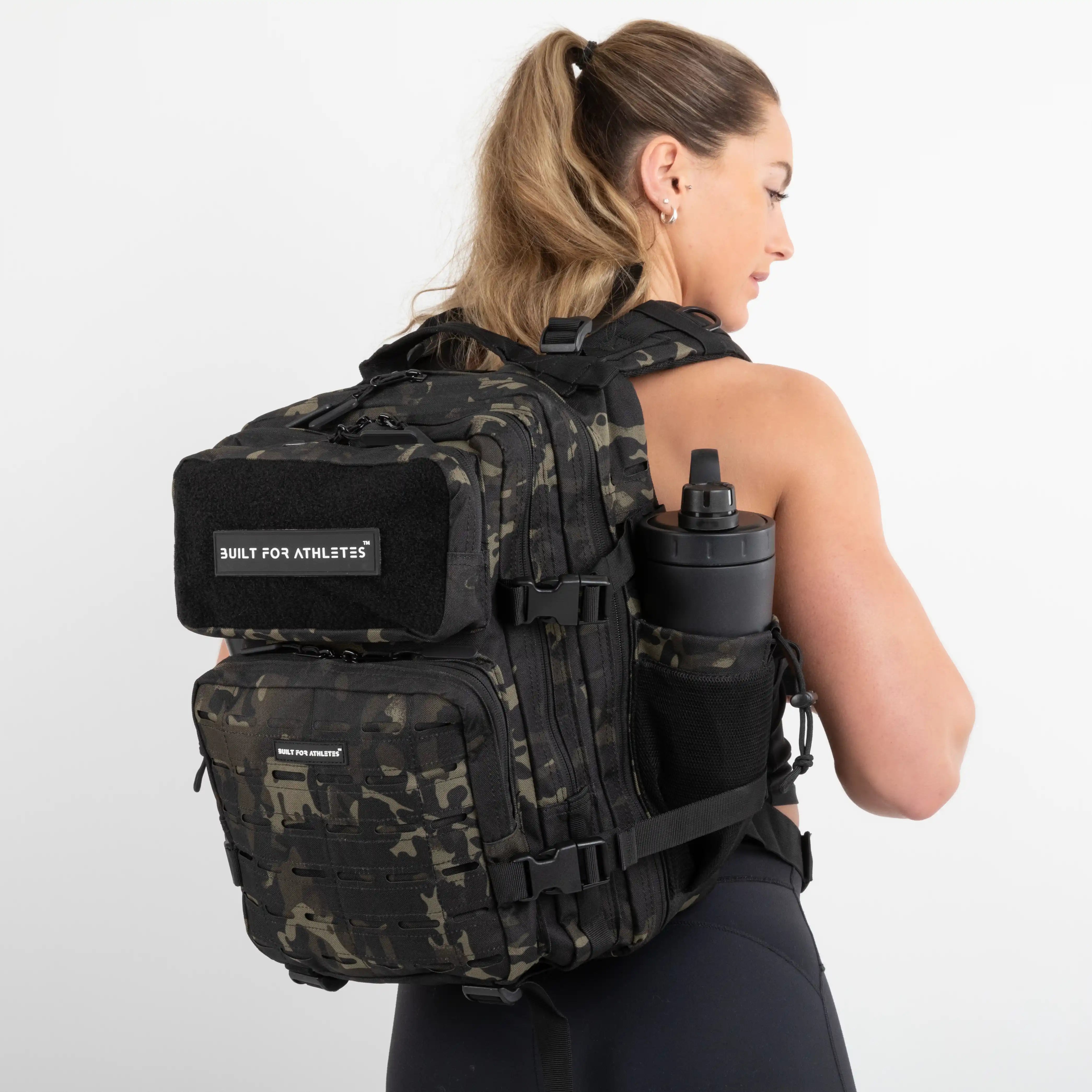 25L Small Black Camo Gym Backpack – Built for Athletes™