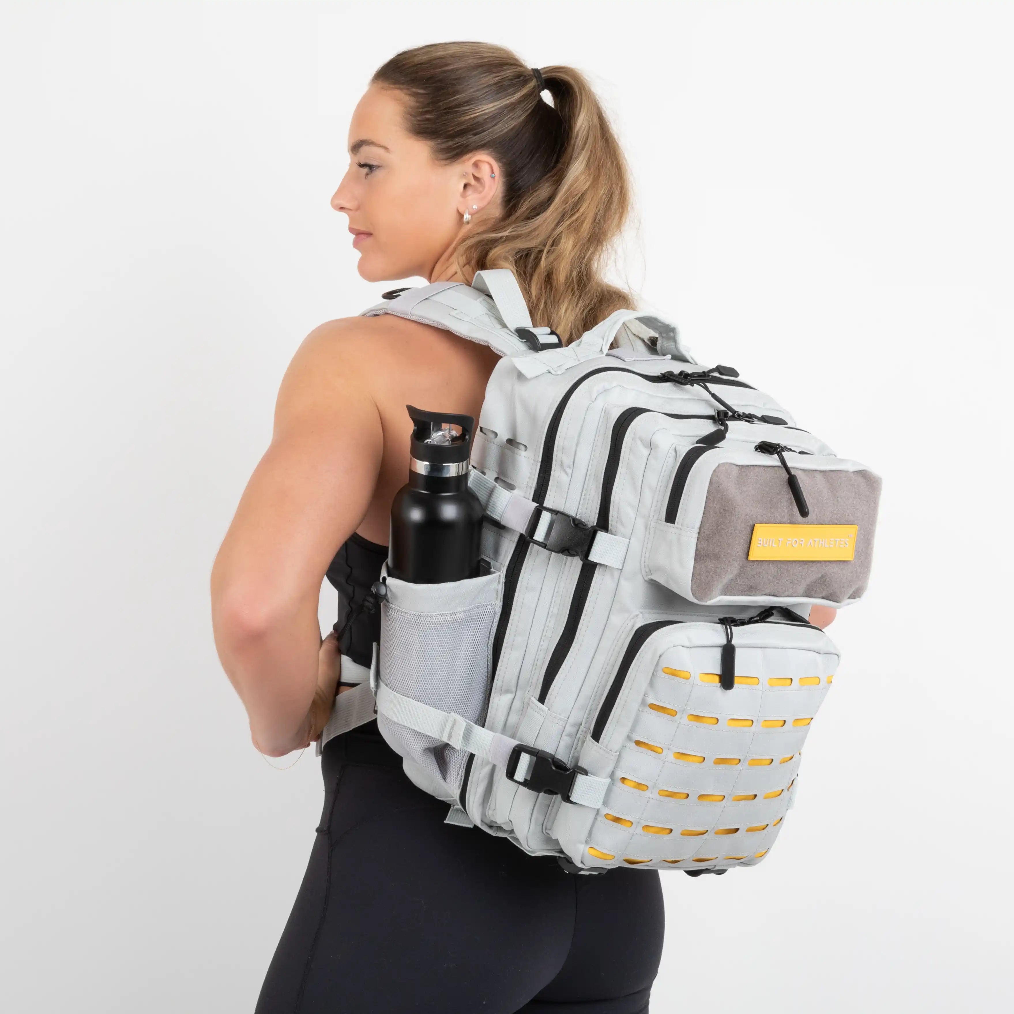 Built for Athletes Backpacks Small Grey & Yellow Backpack