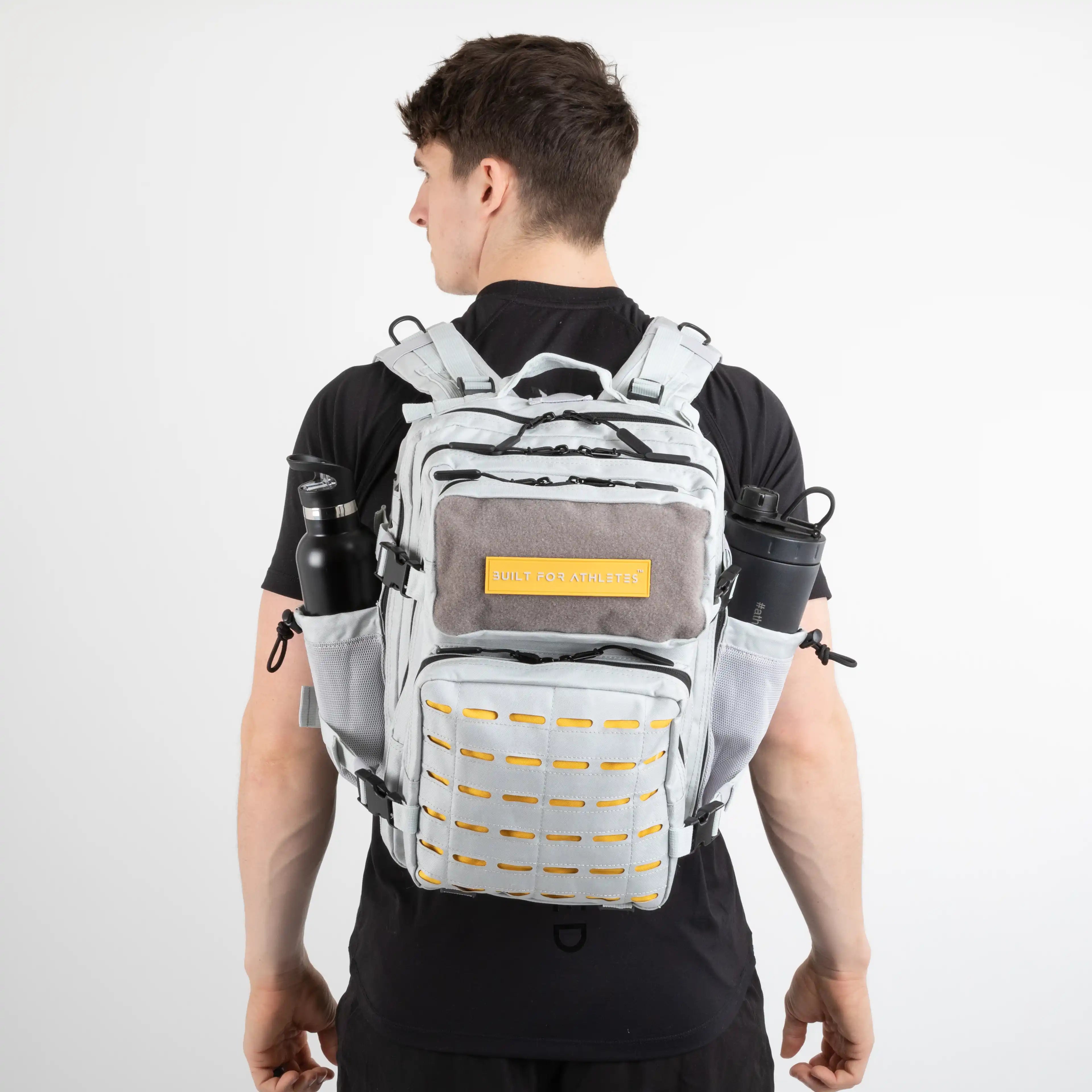 Built for Athletes Backpacks Small Grey & Yellow Backpack