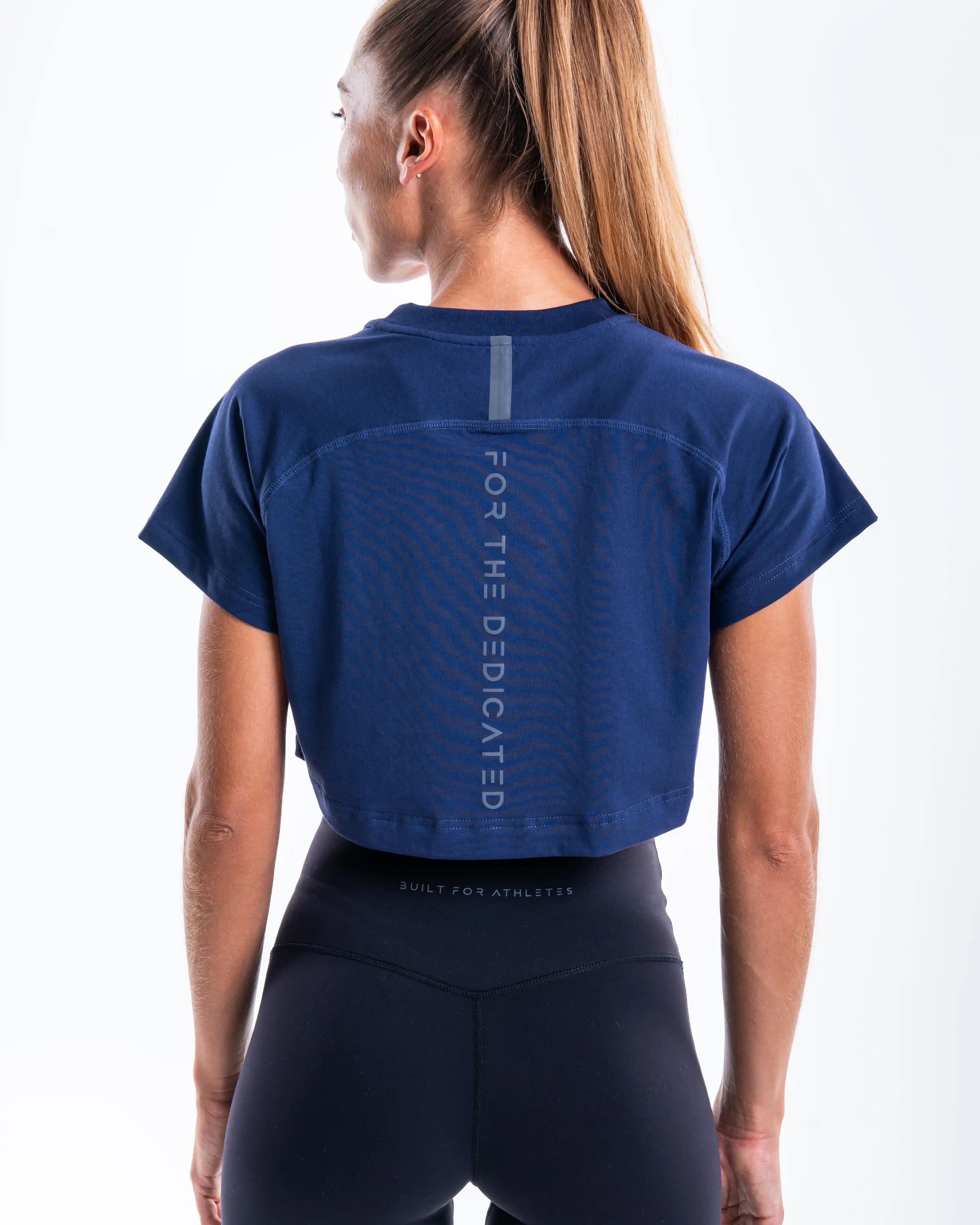 Built For Athletes Womens Shirt Women's Navy Crop Training T-shirt