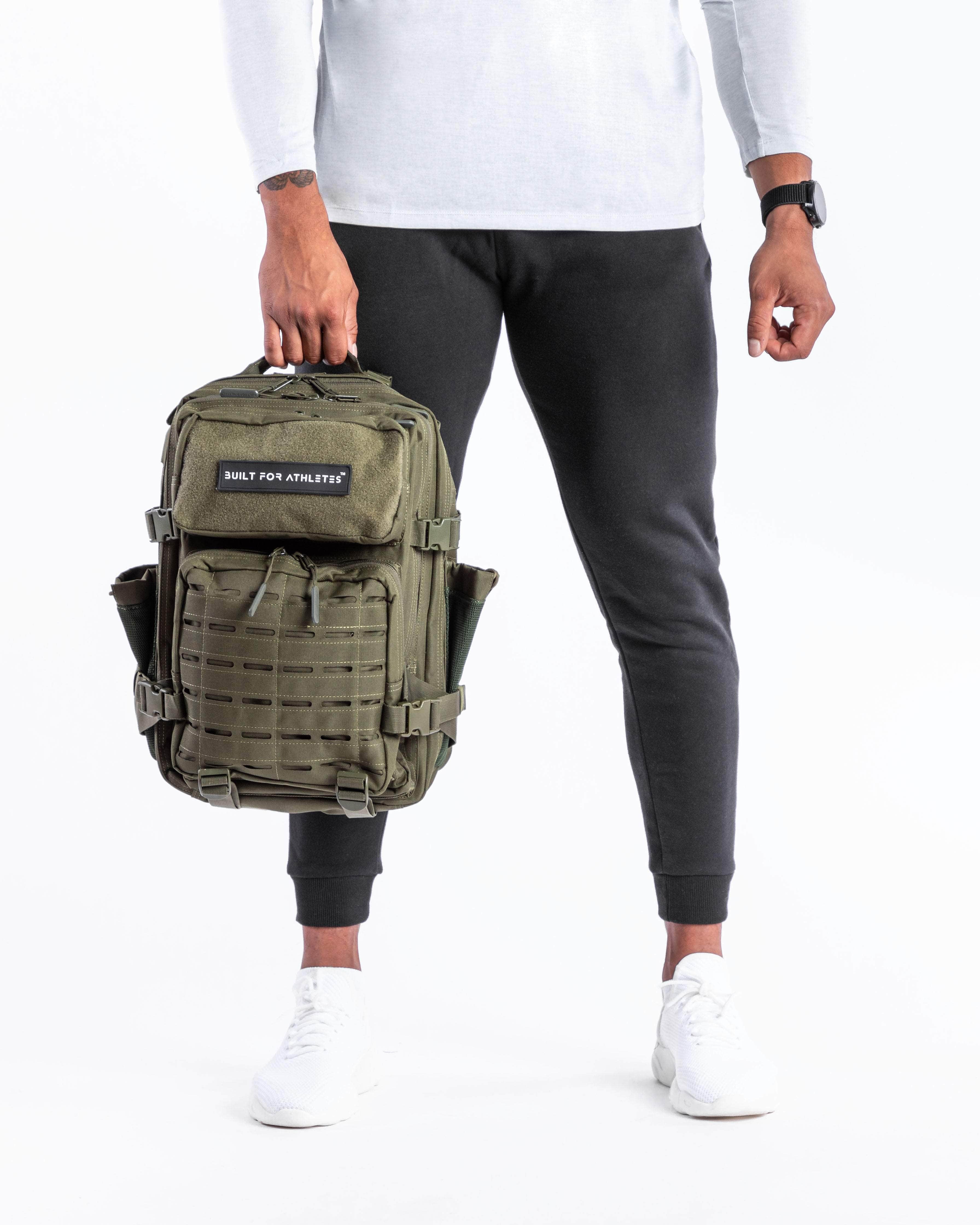 Built for Athletes Backpacks Small Army Green Gym Backpack