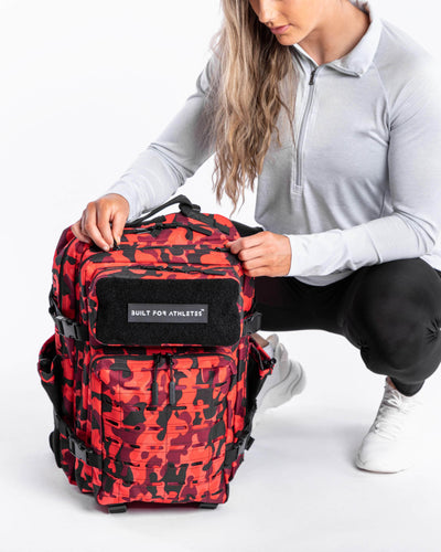 Built for Athletes Backpacks Large Red Camo Gym Backpack