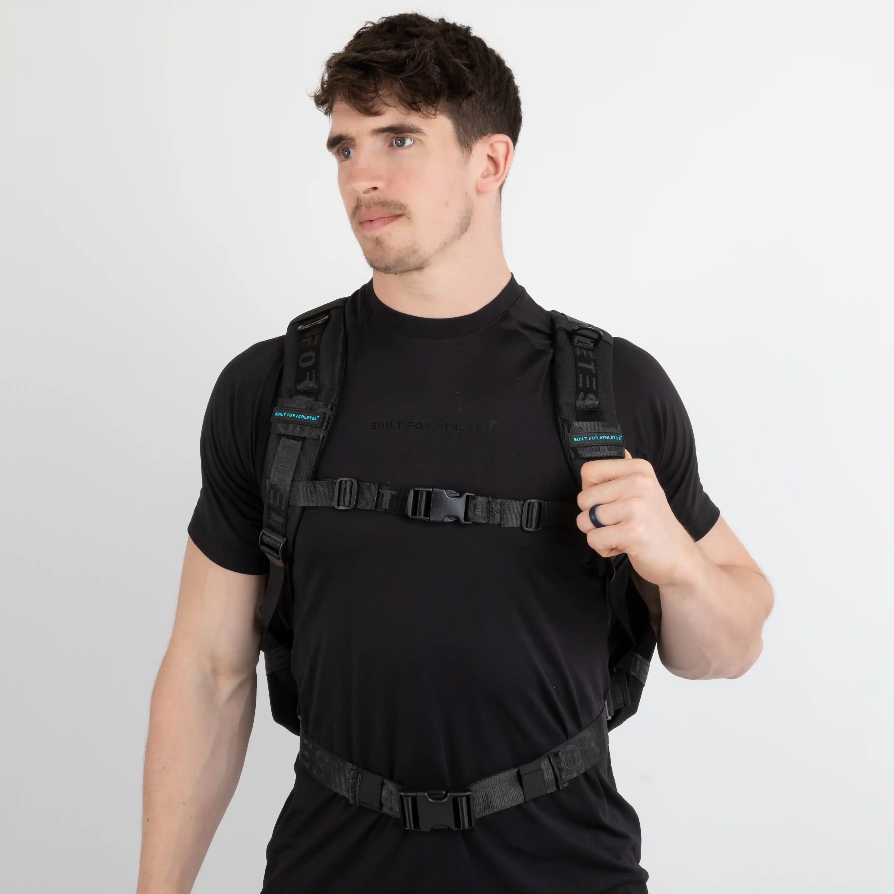 Built for Athletes Rucksäcke Large Black & Aqua Gym Backpack