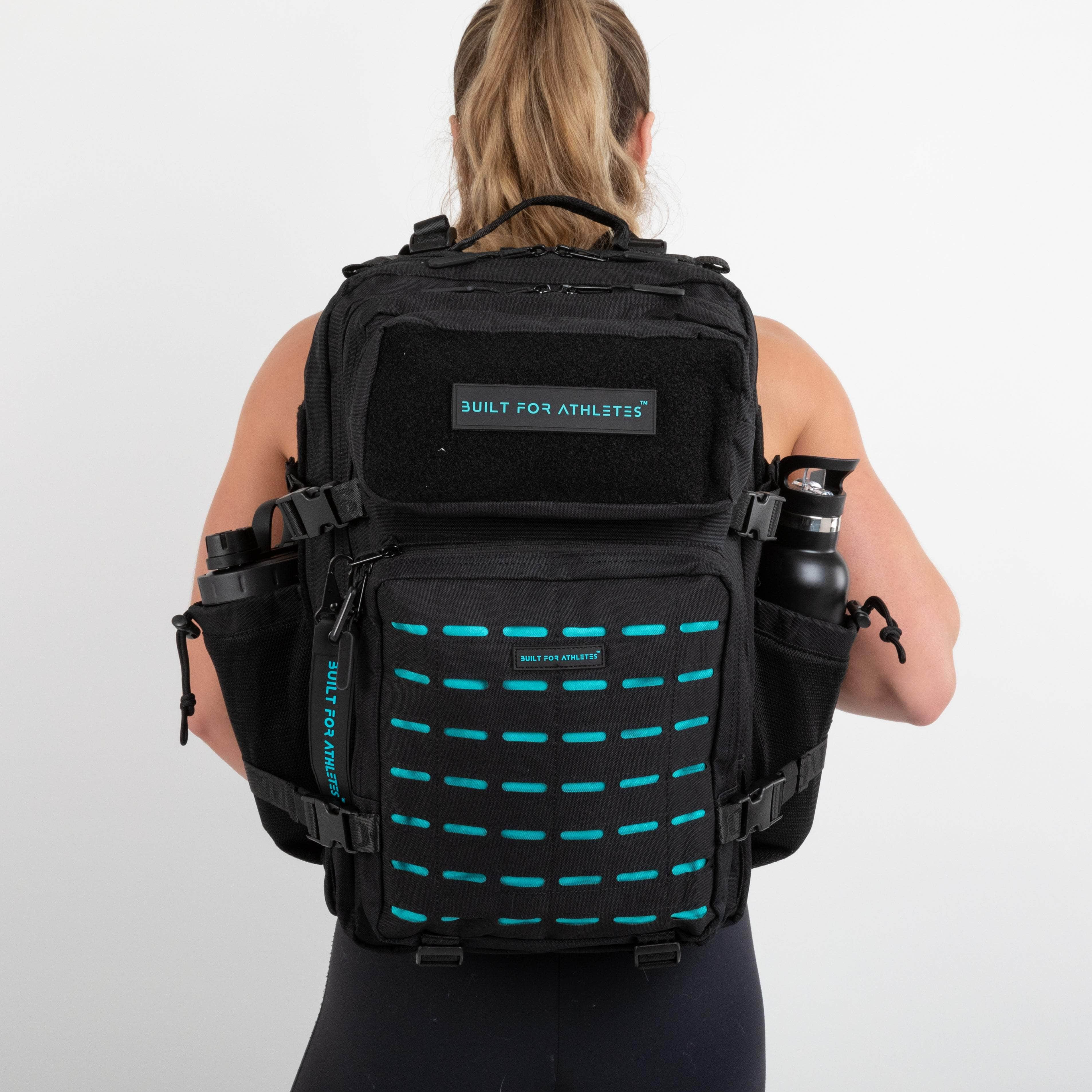 Built for Athletes Rucksäcke Large Black & Aqua Gym Backpack