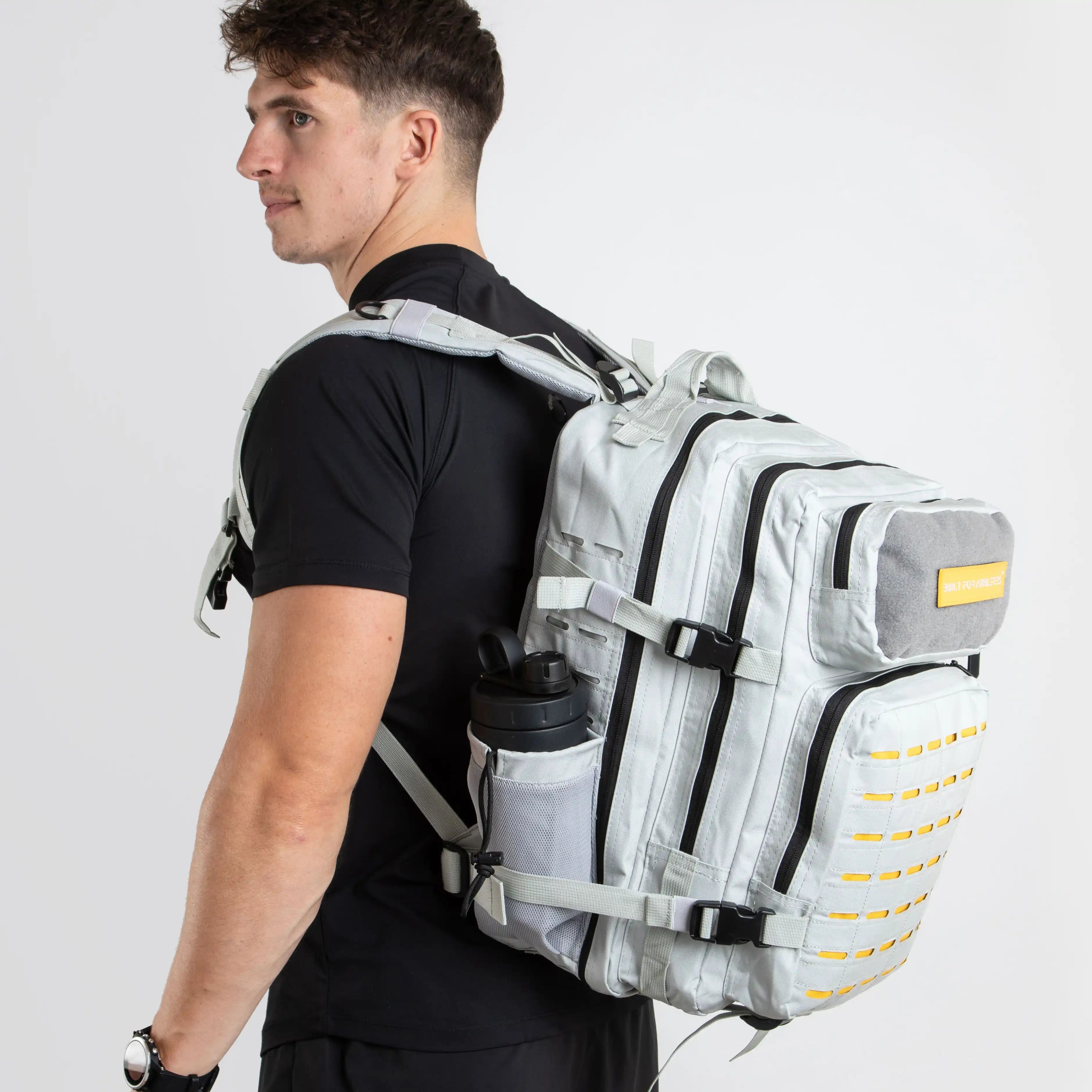 Built for Athletes Rucksäcke Large Grey & Yellow Gym Backpacks