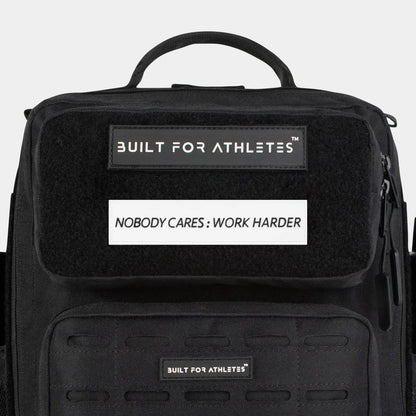 Built for Athletes Patches Schwarzer Text Weißer Rücken Nobody Cares : Work Harder Aufnäher