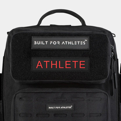 Écusson Built for Athletes Texte rouge Écusson Back Athlete noir