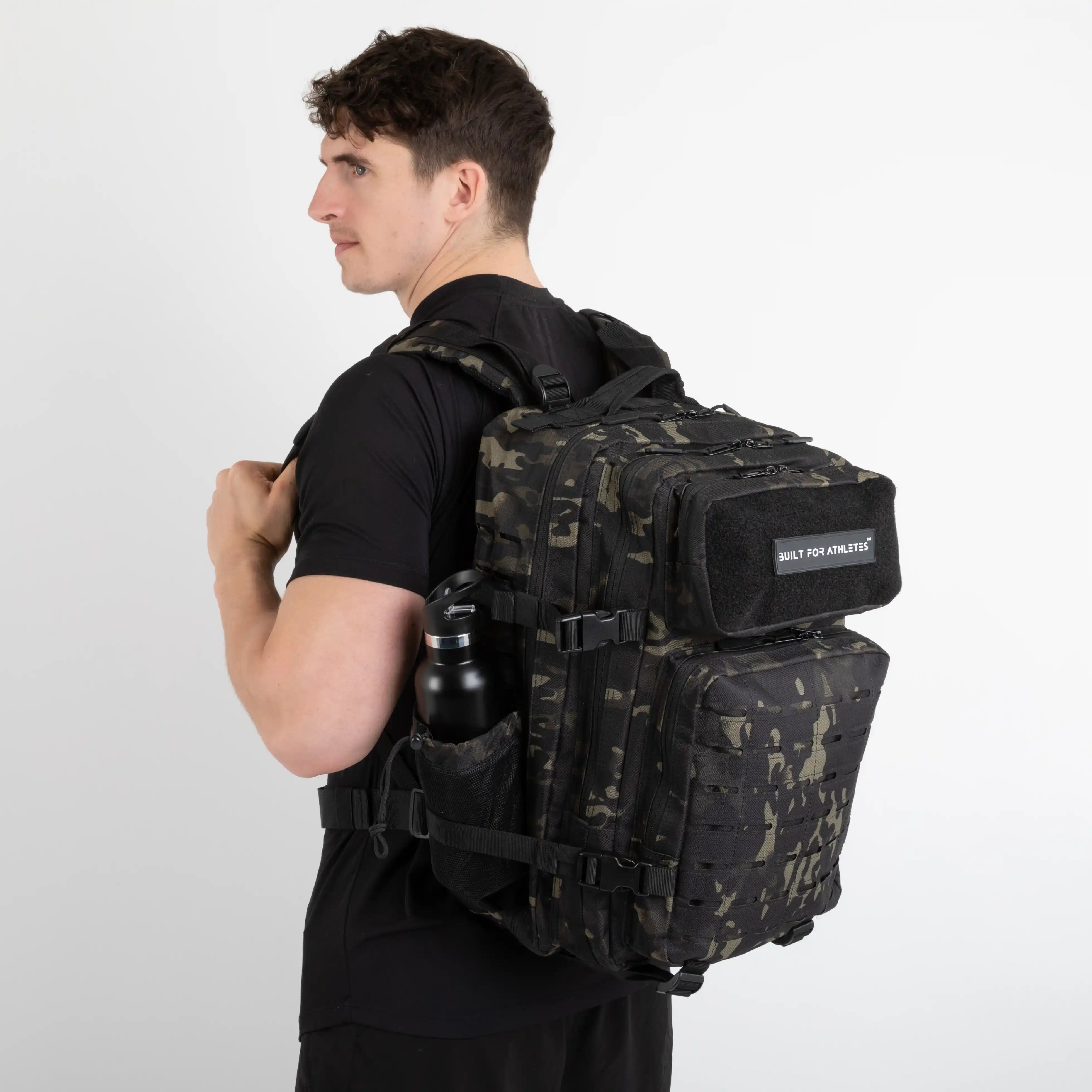 Built for Athletes Backpacks Large Black Camo Gym Backpack