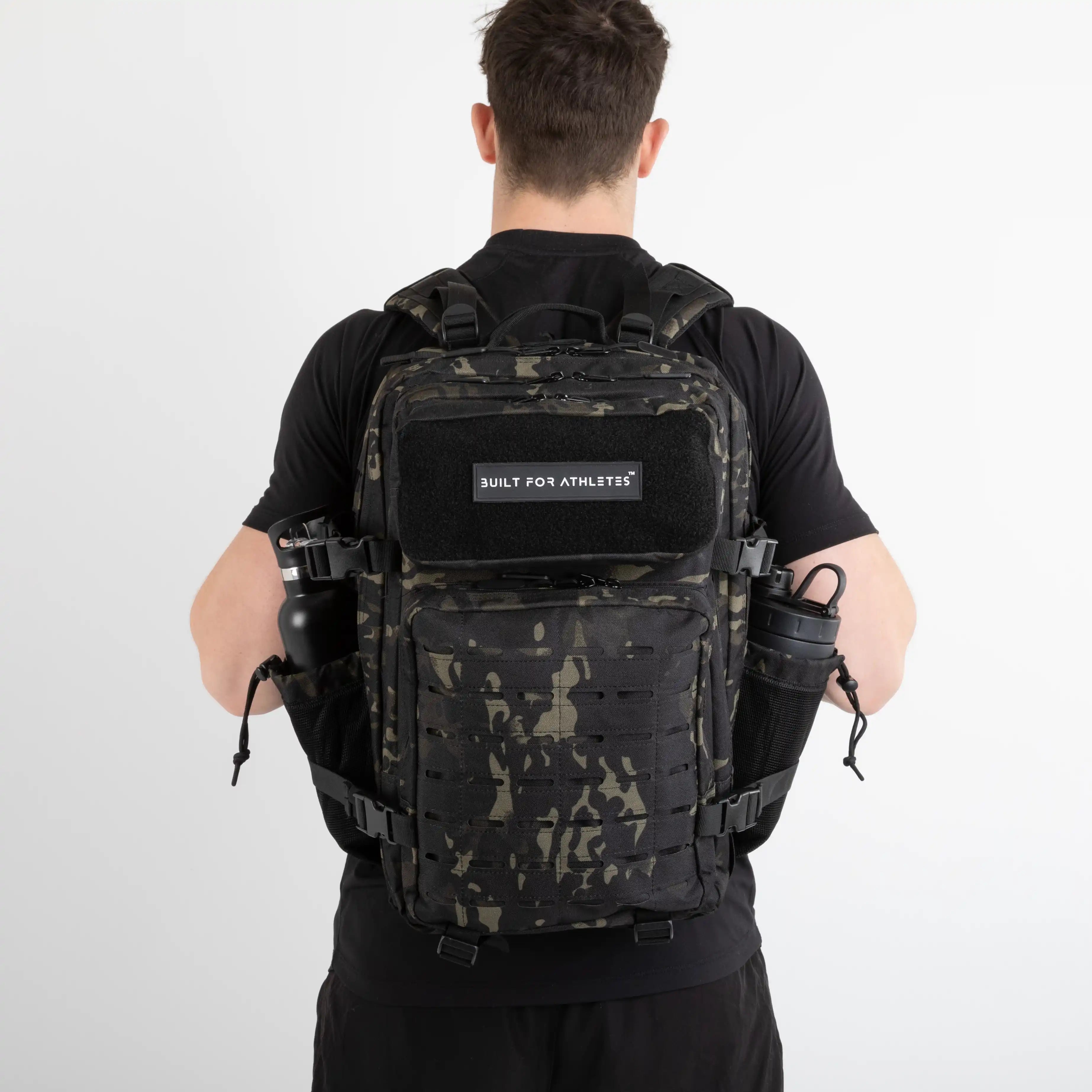 Built for Athletes Backpacks Large Black Camo Gym Backpack