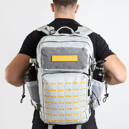 Built for Athletes Backpacks Large Grey & Yellow Gym Backpack