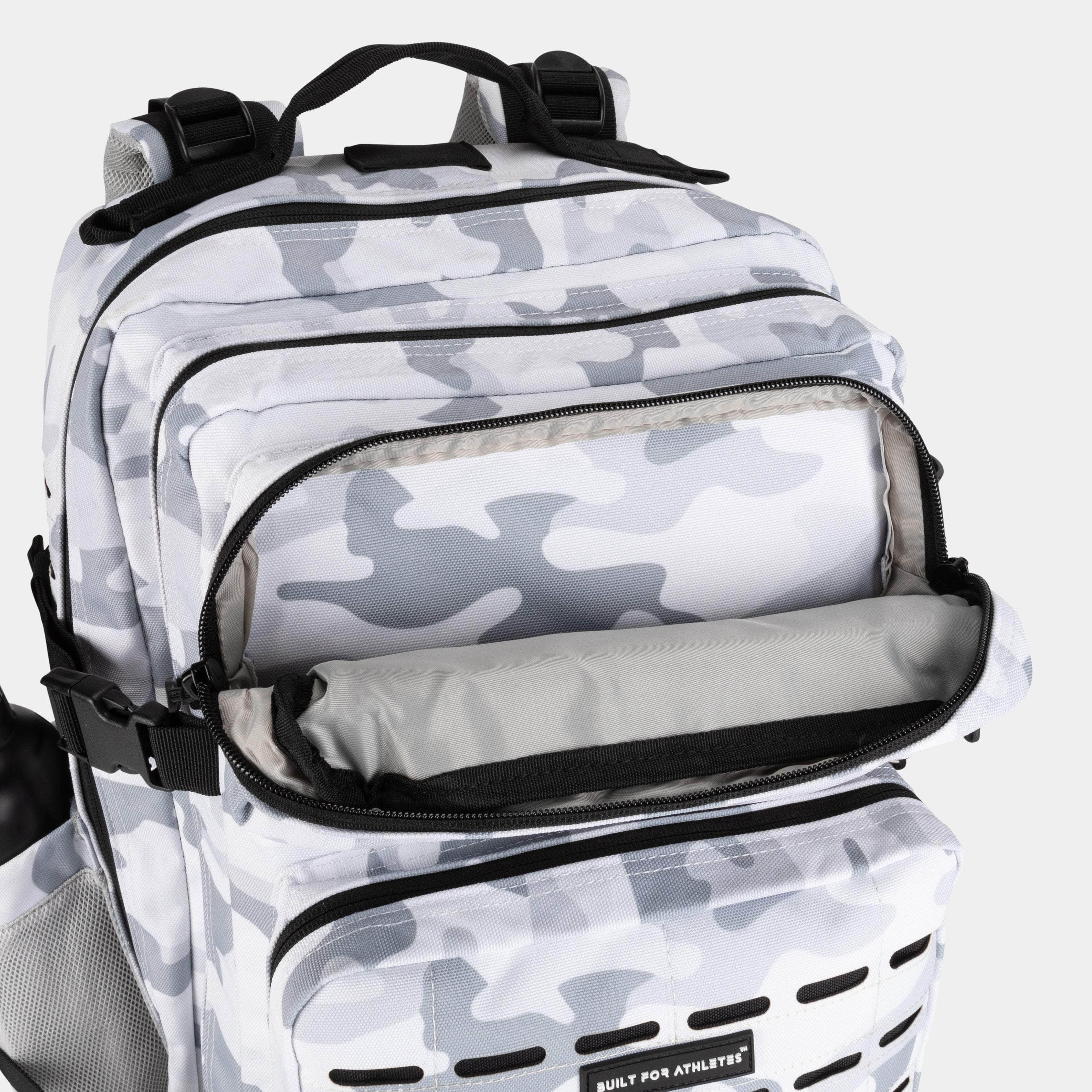 Built for Athletes™ Backpacks Large White Camo Gym Backpack (Sac à dos de gymnastique)