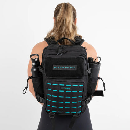 Built for Athletes Backpacks Petit sac à dos de sport noir et aqua