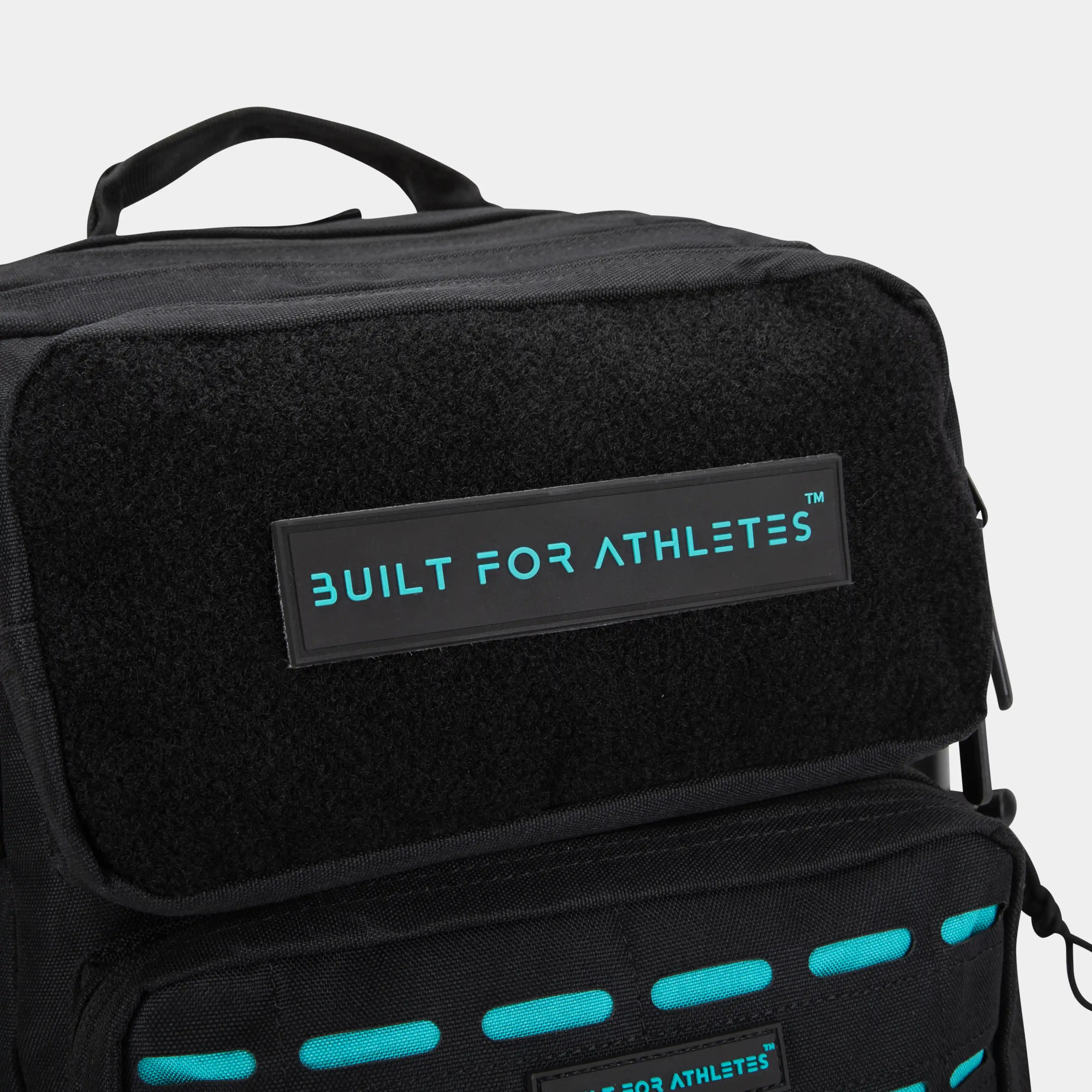 Built for Athletes Backpacks Petit sac à dos de sport noir et aqua