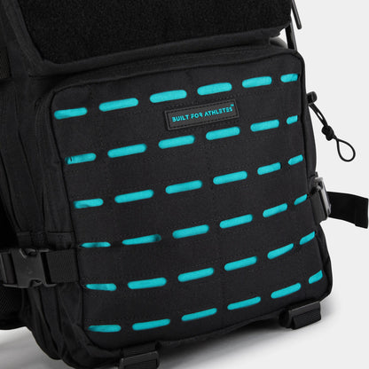 Built for Athletes Backpacks Petit sac à dos de sport noir et aqua