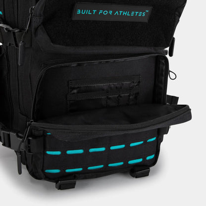 Built for Athletes Backpacks Petit sac à dos de sport noir et aqua